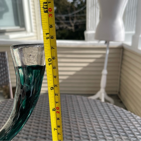 Handblown Glass Spiral Curved Candle Holder - Picture 14 of 16